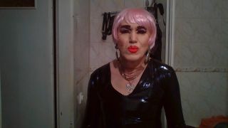 Latexowa-niewolnica męska suka spragniona🧡KUTASA🧡